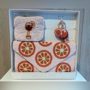 Sincerely Jules Aperol Spritz/Citrus Beaded Clutch Set